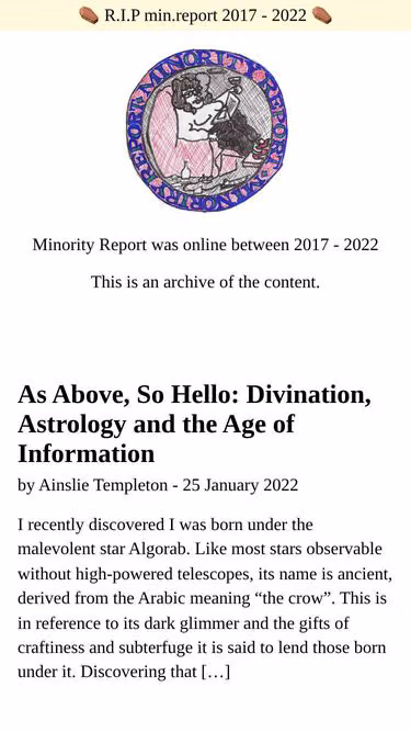 Screenshot of min.report