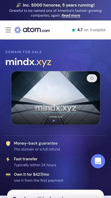 Screenshot of mindx.xyz