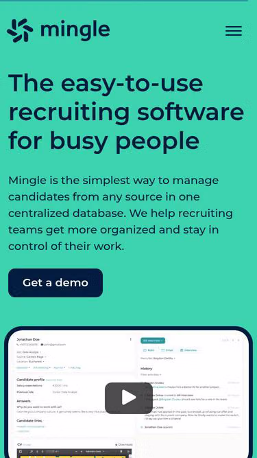 Screenshot of mingle.hr
