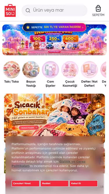 Screenshot of miniso.com.tr