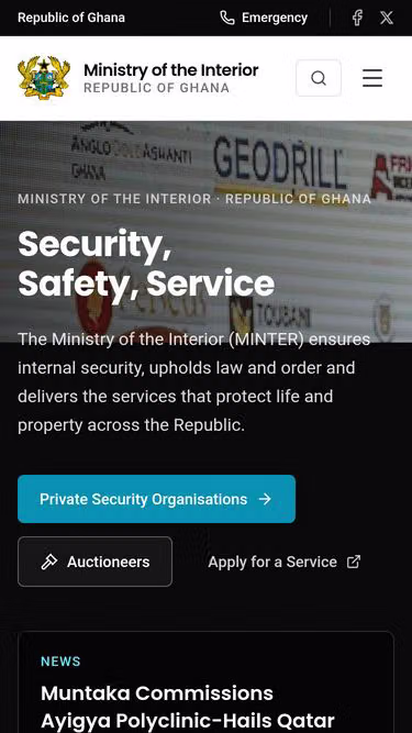 Screenshot of mint.gov.gh