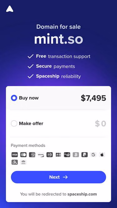 Screenshot of mint.so