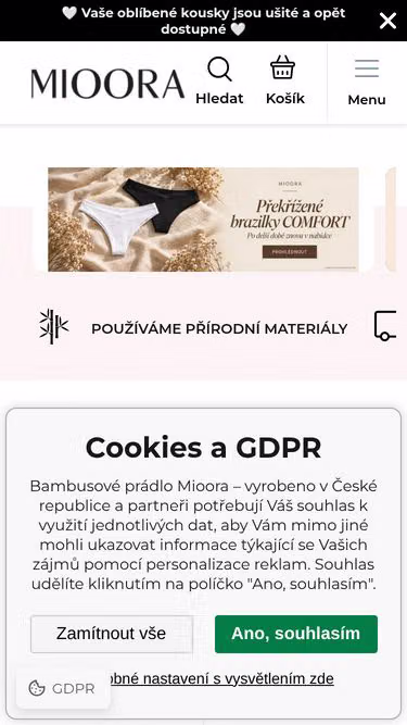 Screenshot of miora.cz