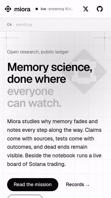 Screenshot of miora.fun