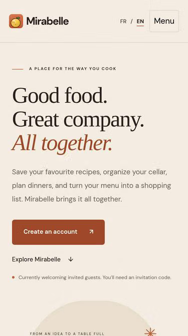 Screenshot of mirabelle.cafe
