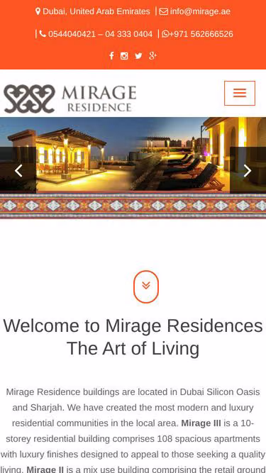 Screenshot of mirage.ae