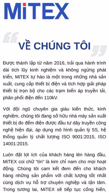 Screenshot of mitex.vn