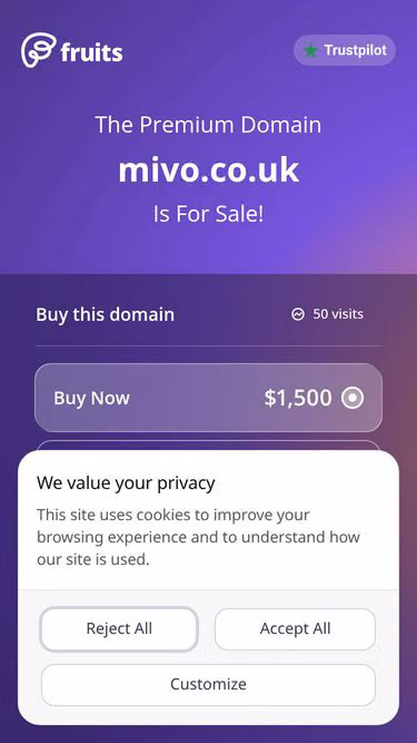 Screenshot of mivo.co.uk