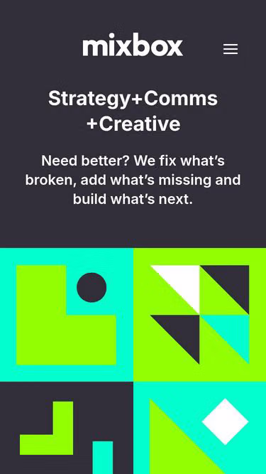 Screenshot of mixbox.agency