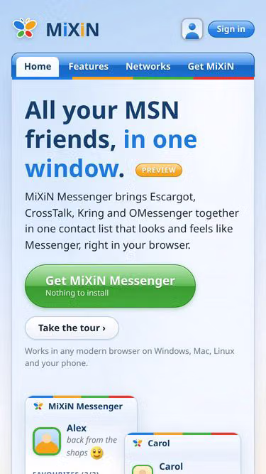 Screenshot of mixin.fyi