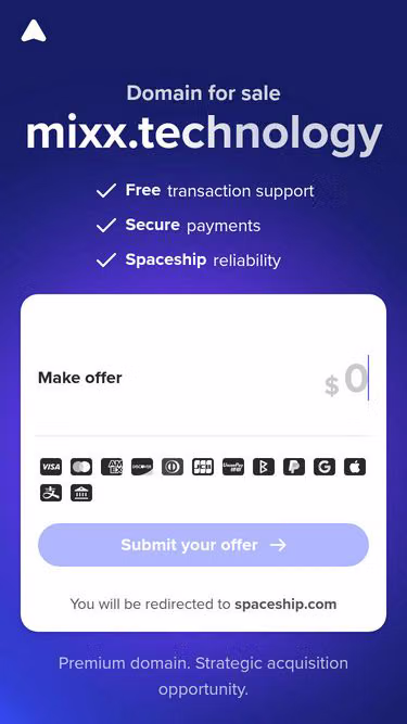 Screenshot of mixx.technology