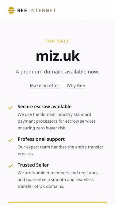 Screenshot of miz.uk