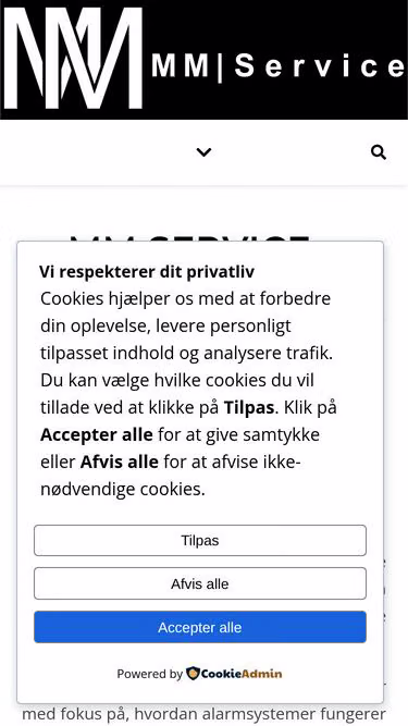 Screenshot of mmservice.dk