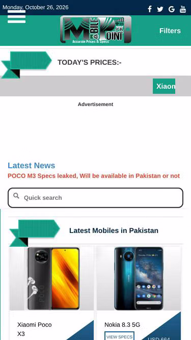 Screenshot of mobilepoint.pk