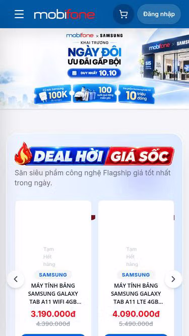 Screenshot of mobistore.vn