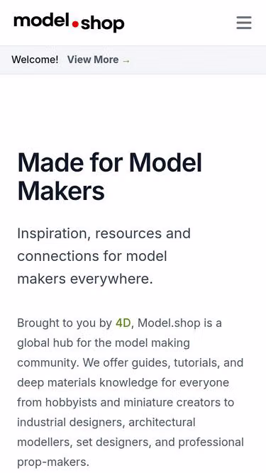 Screenshot of model.shop