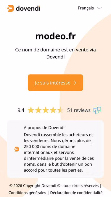 Screenshot of modeo.fr