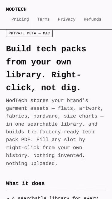 Screenshot of modtech.app