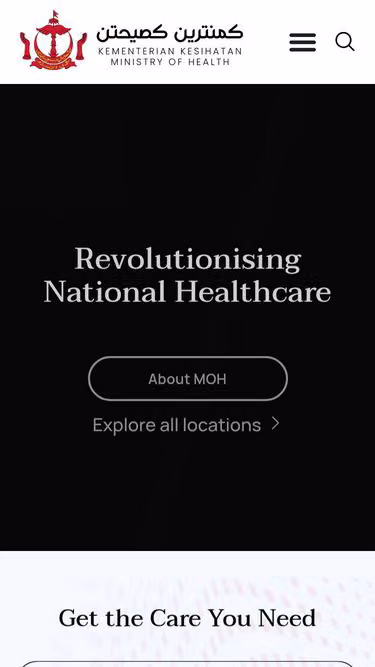Screenshot of moh.gov.bn