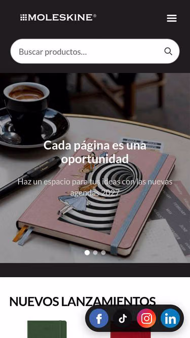 Screenshot of moleskine.mx