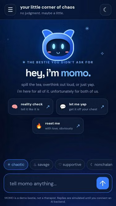 Screenshot of momo.ai.id