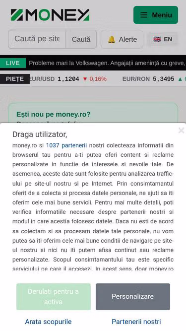 Screenshot of money.ro