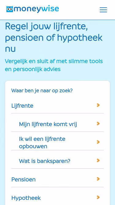 Screenshot of moneywise.nl