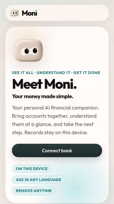 Screenshot of moni.finance