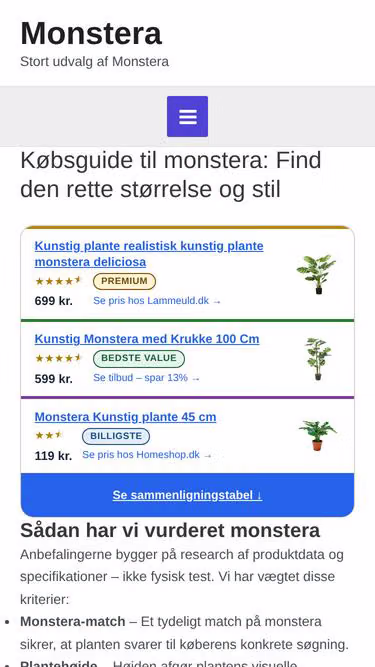 Screenshot of monstera.dk
