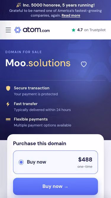 Screenshot of moo.solutions