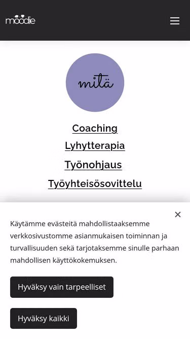 Screenshot of moodie.fi