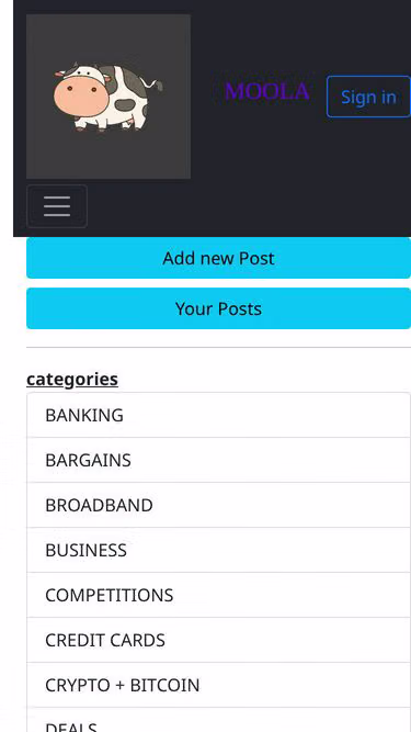 Screenshot of moola.org.uk