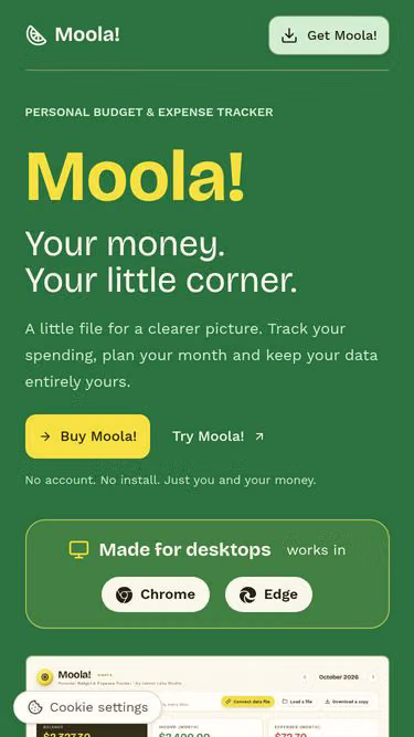 Screenshot of moola.works
