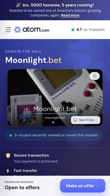 Screenshot of moonlight.bet