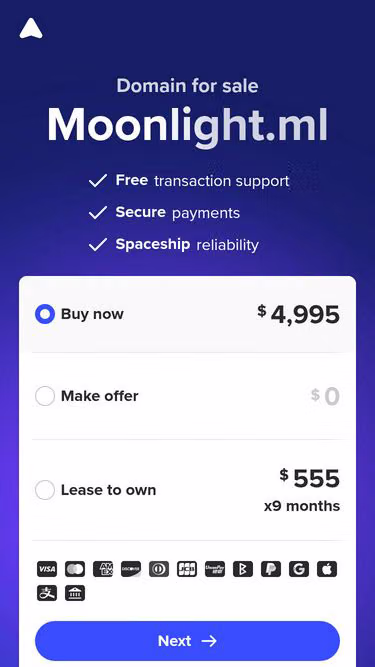 Screenshot of moonlight.ml