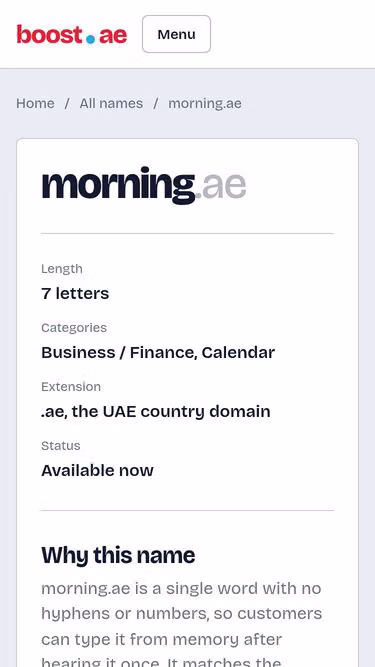 Screenshot of morning.ae