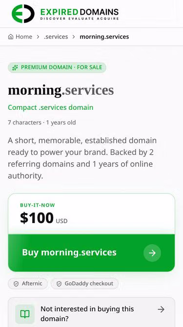 Screenshot of morning.services