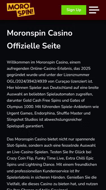 Screenshot of morospin.de