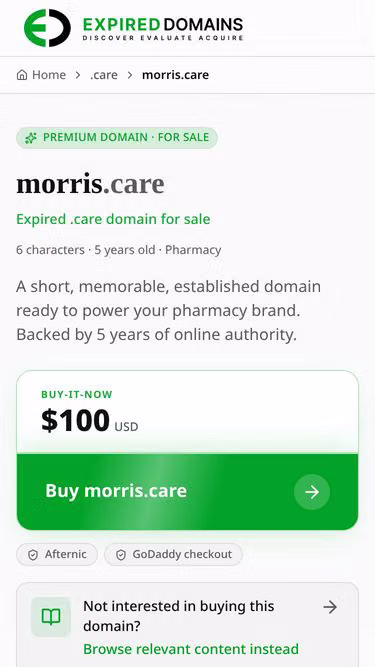Screenshot of morris.care
