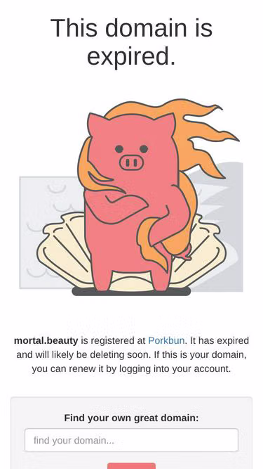 Screenshot of mortal.beauty