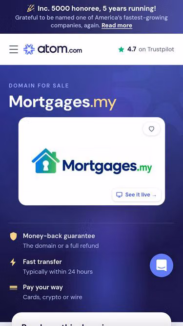 Screenshot of mortgages.my