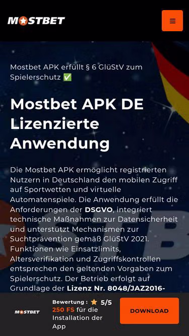Screenshot of mostbetapk.de