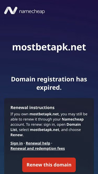 Screenshot of mostbetapk.net