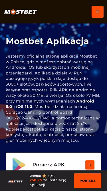 Screenshot of mostbetapk.pl