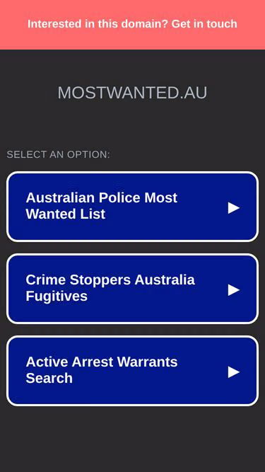 Screenshot of mostwanted.au