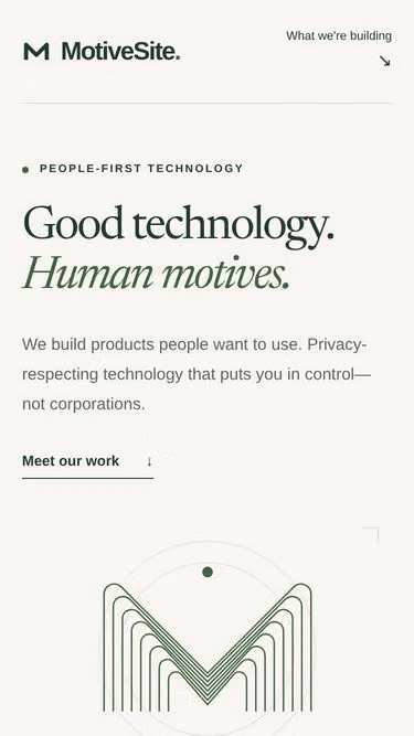 Screenshot of motive.site
