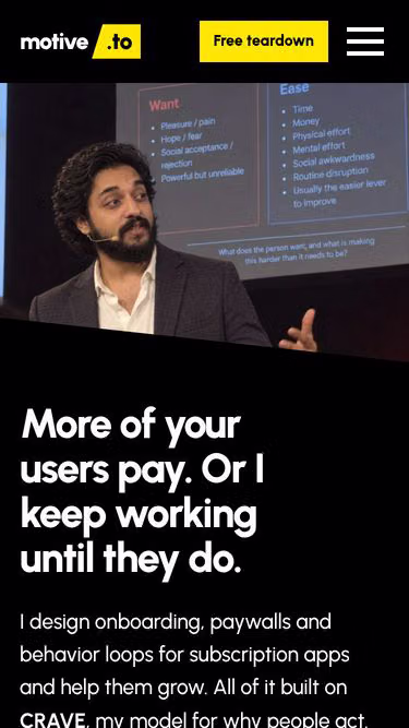 Screenshot of motive.to