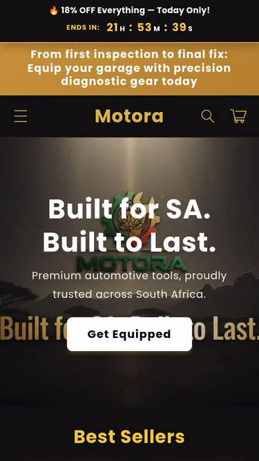 Screenshot of motora.co.za