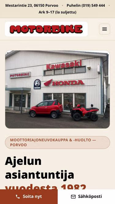 Screenshot of motorbike.fi