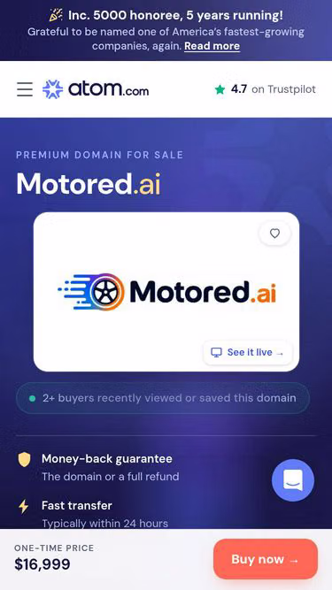 Screenshot of motored.ai